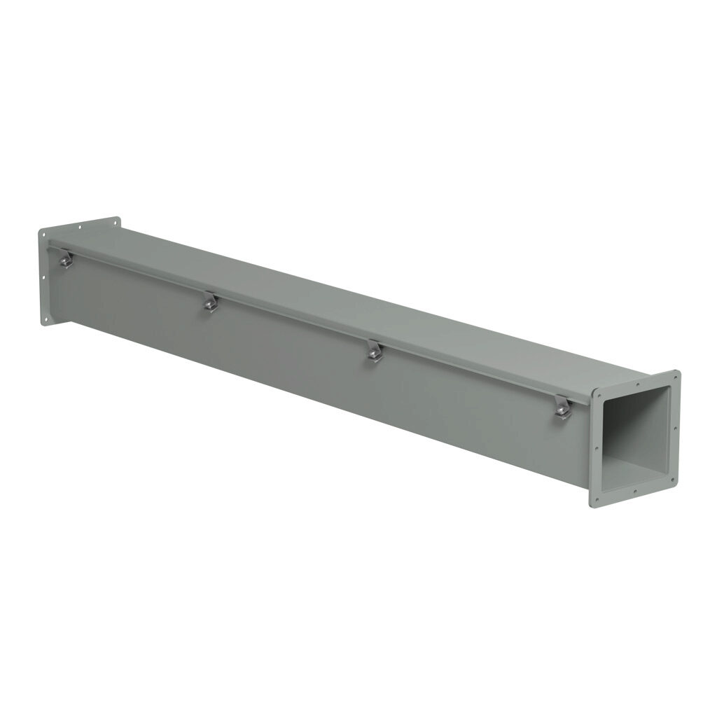 1487D60 - Hammond 1487 series pull-through wireway, 6 x 6 x 60in, carbon steel, ANSI 61 gray, powder coat finish, hinged cover, screw clamps, NEMA 12.