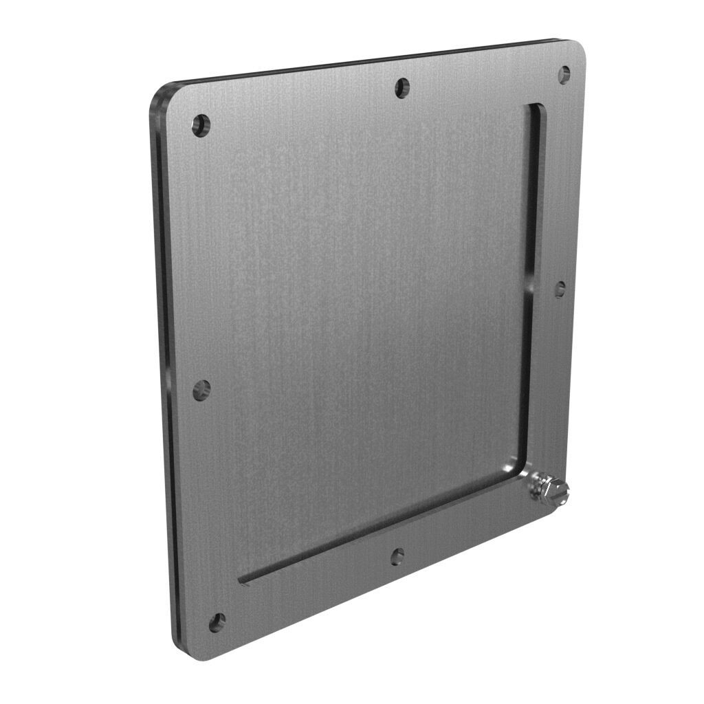 1487DHSS - Hammond wireway fitting, cover plate, 6 x 6in, 304 stainless steel, #4 brush finish, NEMA 4/4X/12. For use with 1487SS series wireway.