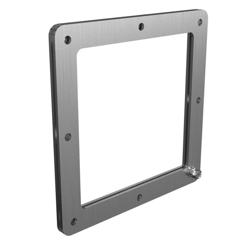 1487DKSS - Hammond pull-through wireway fitting, box connector, 6 x 6in, 304 stainless steel, #4 brush finish, NEMA 4/4X/12. For use with 1487SS series wireway.