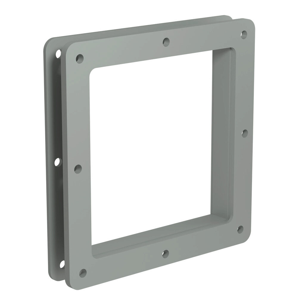 1487DM1 - Hammond 1487 series pull-through wireway fitting, nipple, 6 x 6 x 1in, carbon steel, ANSI 61 gray, powder coat finish, NEMA 12. For use with 1487 series wireway.