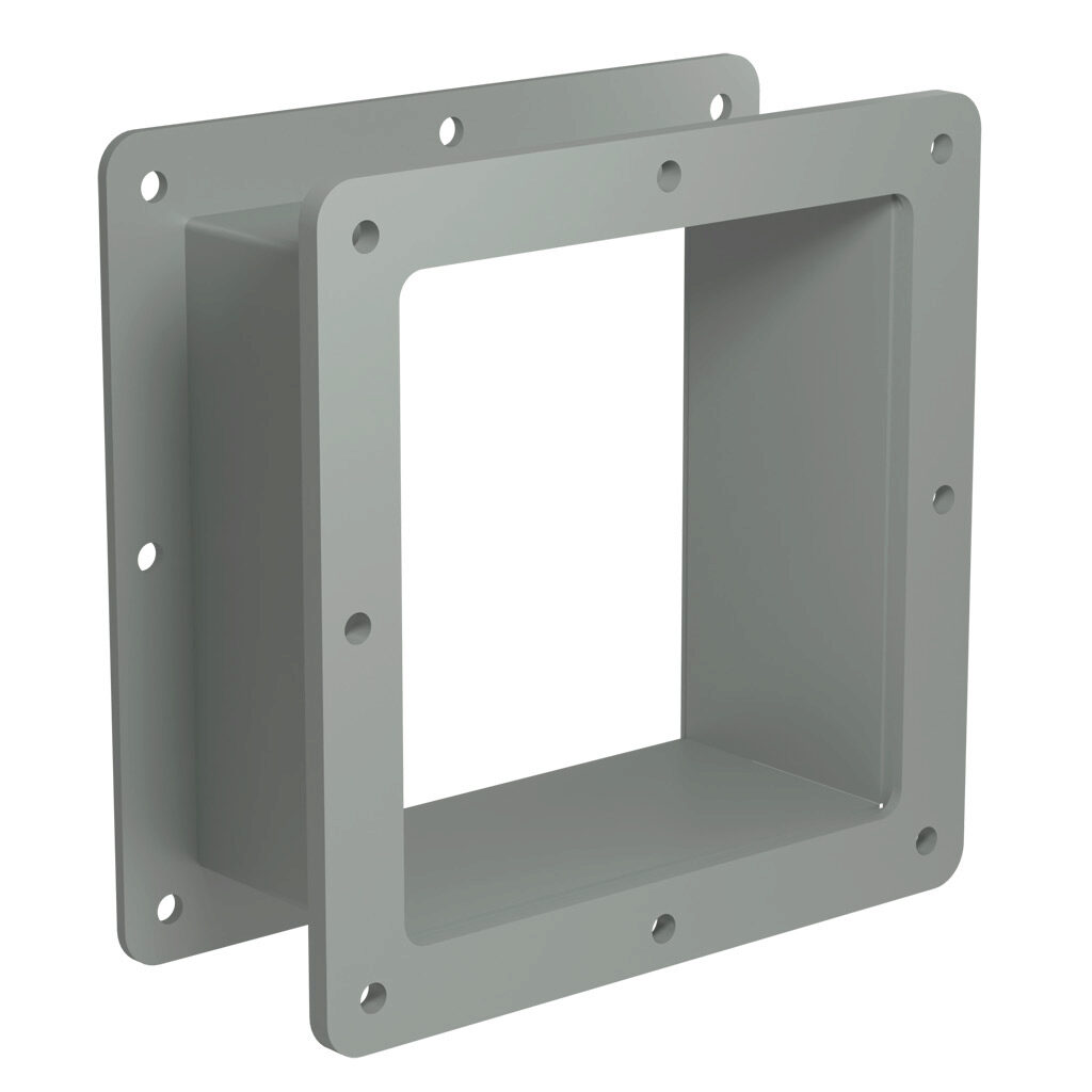 1487DM3 - Hammond 1487 series pull-through wireway fitting, nipple, 6 x 6 x 3in, carbon steel, ANSI 61 gray, powder coat finish, NEMA 12. For use with 1487 series wireway.