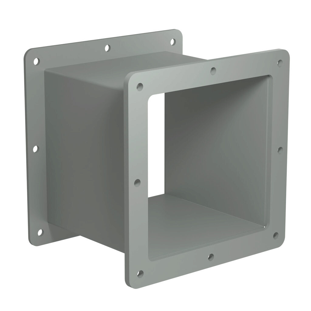 1487DM6 - Hammond 1487 series pull-through wireway fitting, nipple, 6 x 6 x 6in, carbon steel, ANSI 61 gray, powder coat finish, NEMA 12. For use with 1487 series wireway.