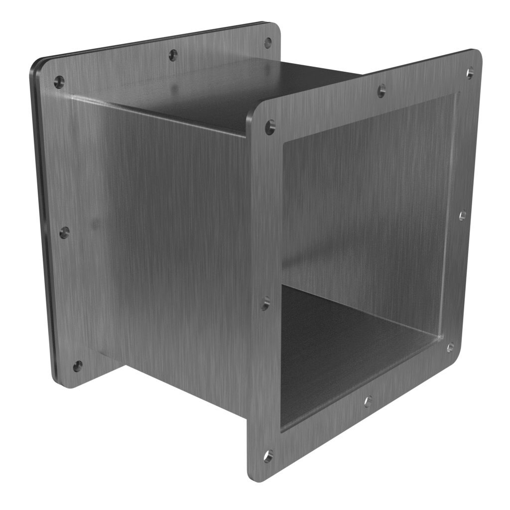 1487DM6SS - Hammond pull-through wireway fitting, nipple, 6 x 6 x 6in, 304 stainless steel, #4 brush finish, NEMA 4/4X/12. For use with 1487SS series wireway.