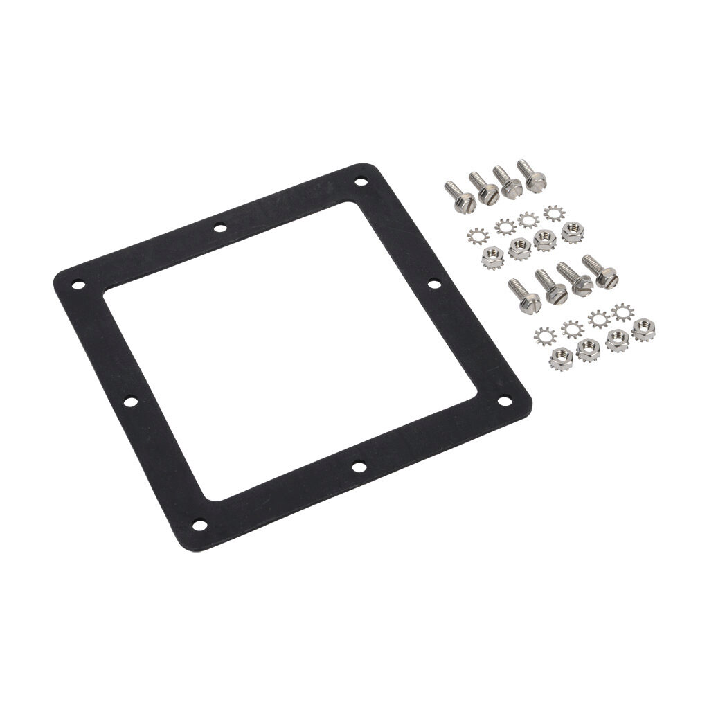 1487DSSS - Hammond wireway gasket kit, 6 x 6in, rubber, black. For use with 1487SS series wireway.