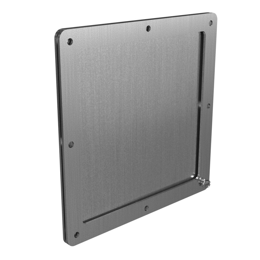 1487EHSS - Hammond wireway fitting, cover plate, 8 x 8in, 304 stainless steel, #4 brush finish, NEMA 4/4X/12. For use with 1487SS series wireway.