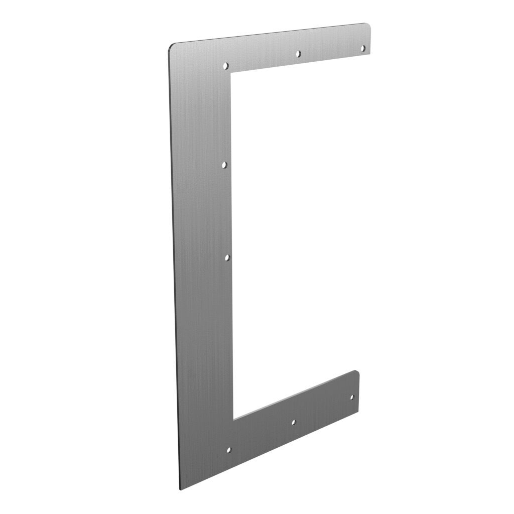 1487EL1SS - Hammond ceiling hanger, 8 x 8in, 304 stainless steel, #4 brush finish. For use with 1487SS series wireway.