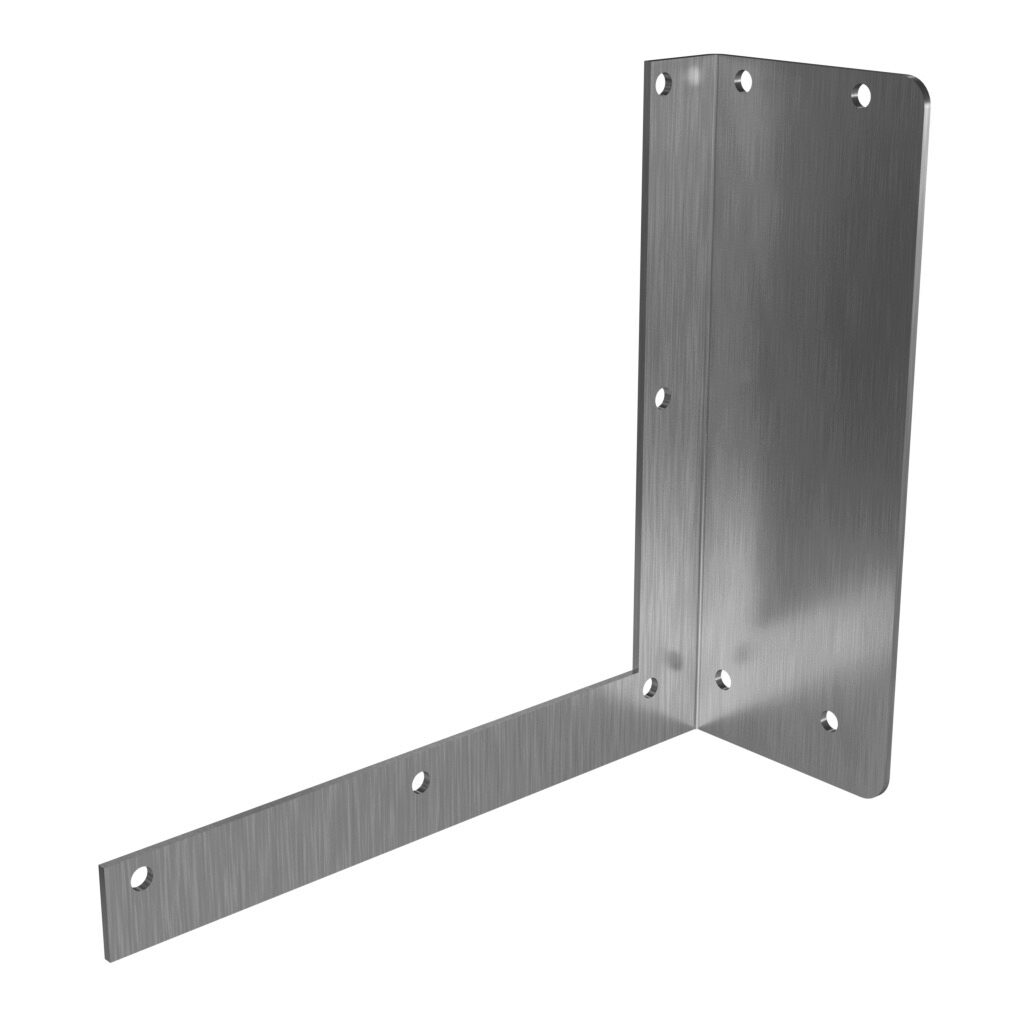 1487EL2SS - Hammond wall hanger, 8 x 8in, 304 stainless steel, #4 brush finish. For use with 1487SS series wireway.