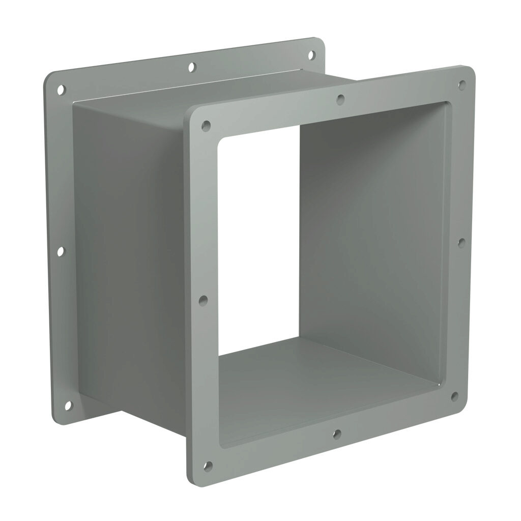 1487EM6 - Hammond 1487 series pull-through wireway fitting, nipple, 8 x 8 x 6in, carbon steel, ANSI 61 gray, powder coat finish, NEMA 12. For use with 1487 series wireway.