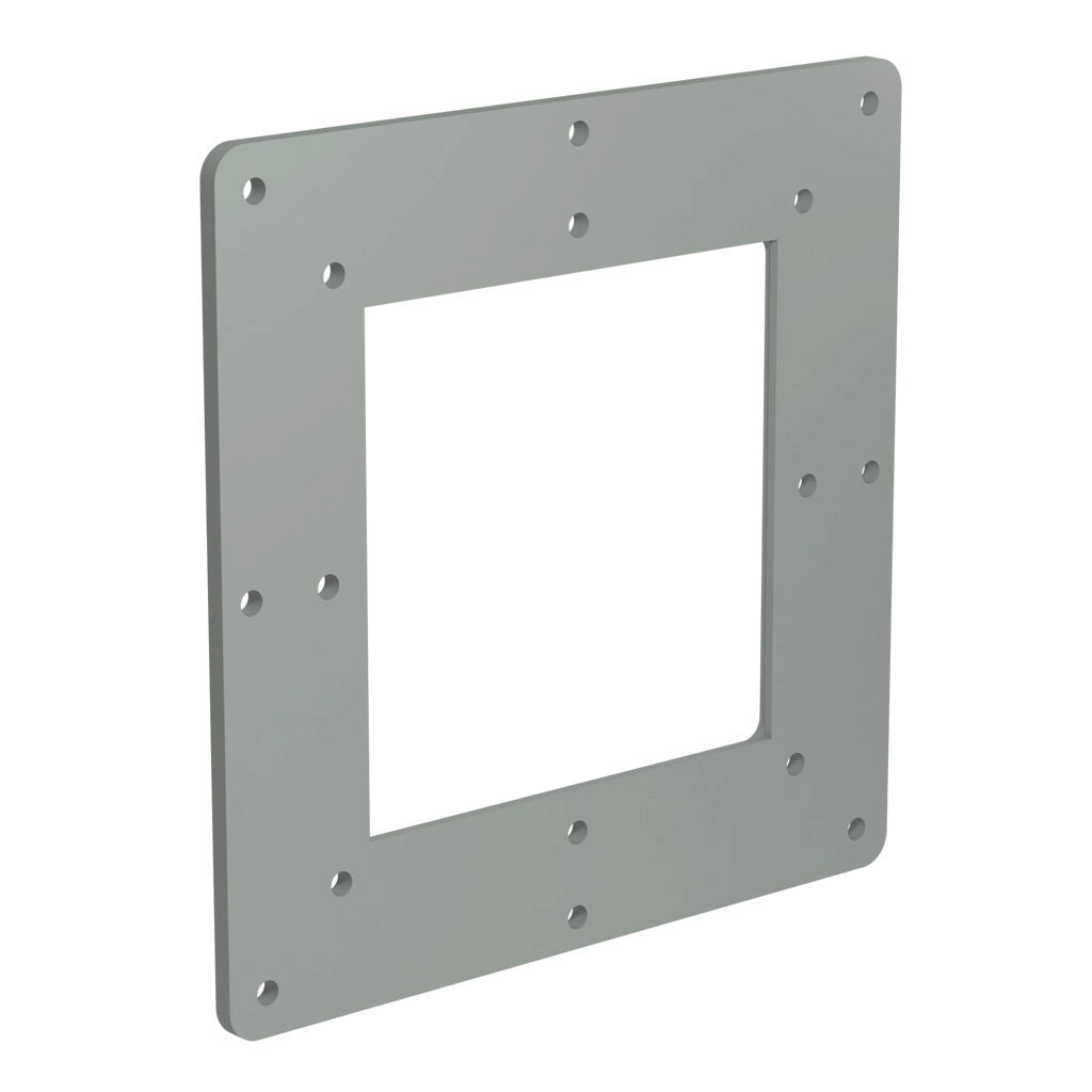 1487ERCD - Hammond 1487 series pull-through wireway fitting, reducer, 8 x 8in to 6 x 6in, carbon steel, ANSI 61 gray, powder coat finish, NEMA 12. For use with 1487 series wireway.