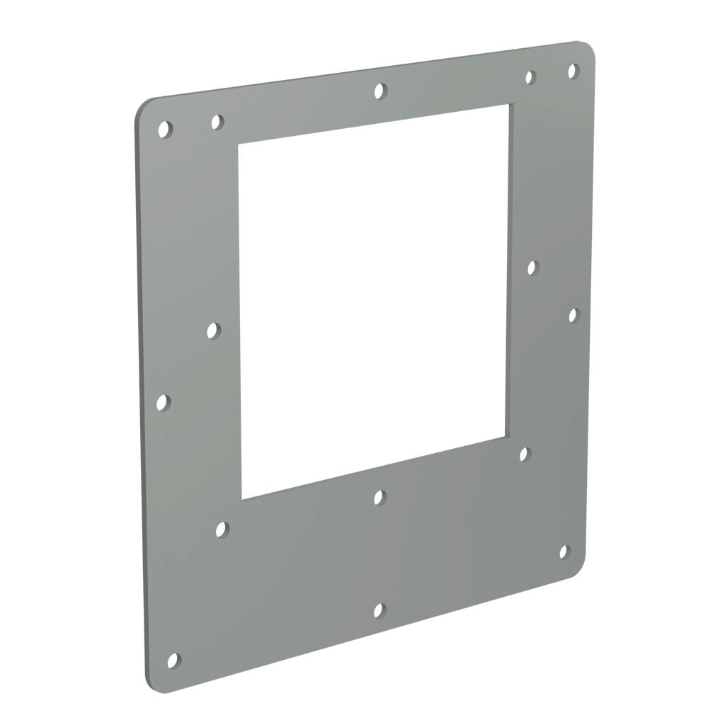 1487ERED - Hammond 1487 series pull-through wireway fitting, reducer, 8x 8in to 6 x 6in, carbon steel, ANSI 61 gray, powder coat finish, NEMA 12. For use with 1487 series wireway.