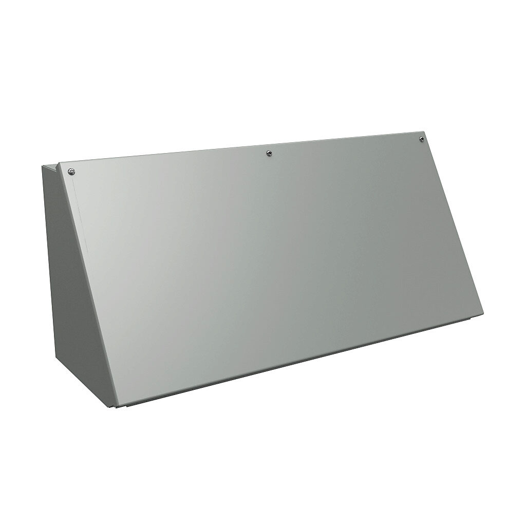 1488HN9 - Hammond operator consolet, NEMA 12/13, 11 x 24 x 9in (HxWxD), desktop or pedestal mount, carbon steel, ANSI 61 gray, powder coat finish, screw cover.