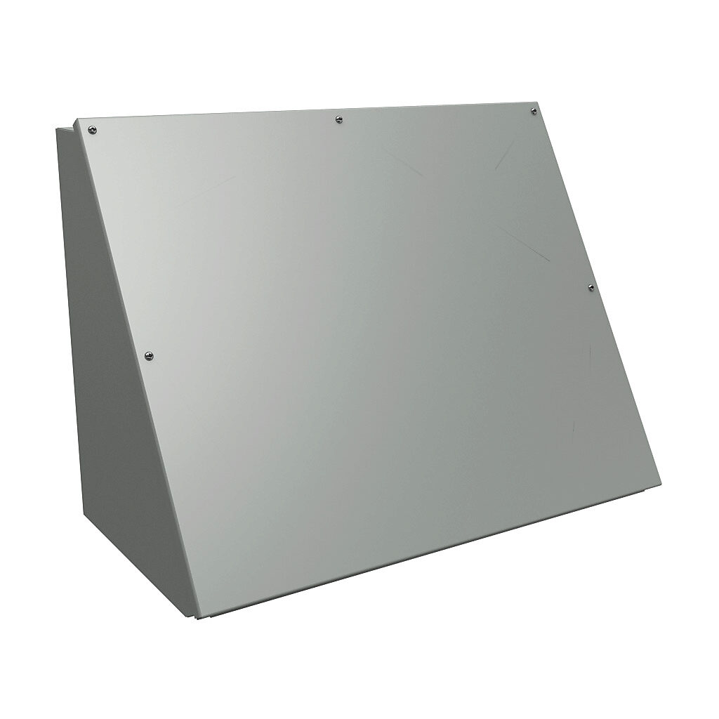 1488LN13 - Hammond operator consolet, NEMA 12/13, 18 x 24 x 13in (HxWxD), desktop or pedestal mount, carbon steel, ANSI 61 gray, powder coat finish, screw cover.