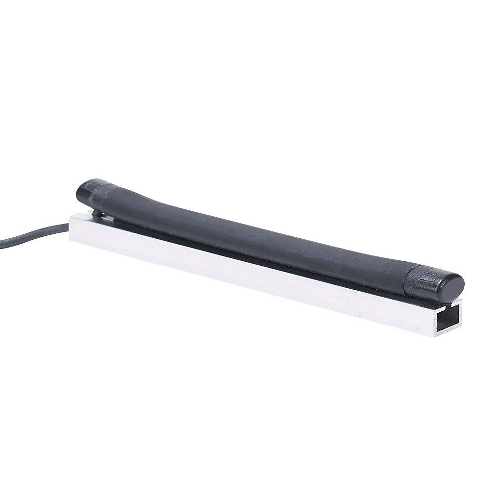 1501-1461 - ASO Safety Solutions safety contact edge, 15 x 10mm, 6in length, pigtail, 8.2ft/2.5m cable length. Aluminum mounting rail included. Preassembled with 8.2k ohm resistor for 2-wire installation.