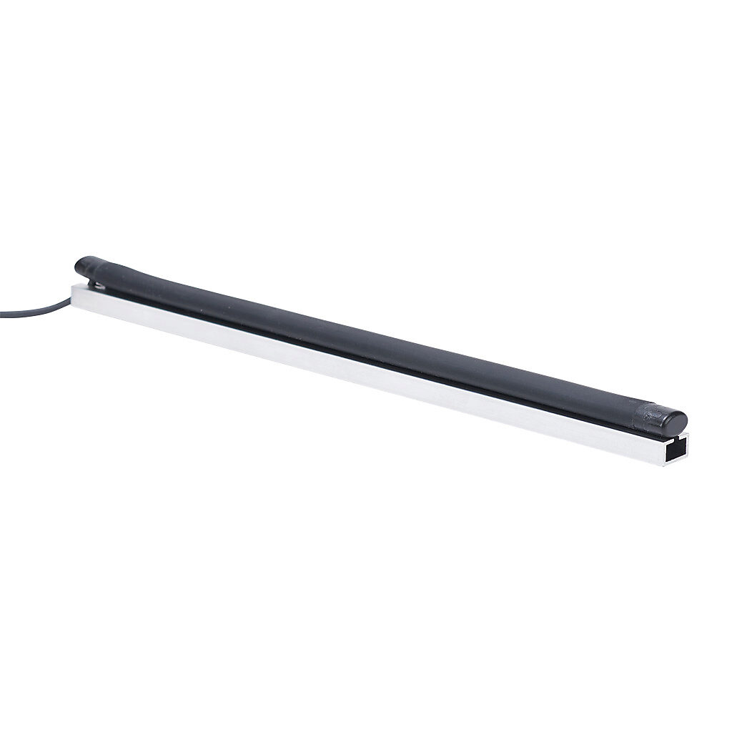 1501-1463 - ASO Safety Solutions safety contact edge, 15 x 10mm, 1ft length, pigtail, 8.2ft/2.5m cable length. Aluminum mounting rail included. Preassembled with 8.2k ohm resistor for 2-wire installation.