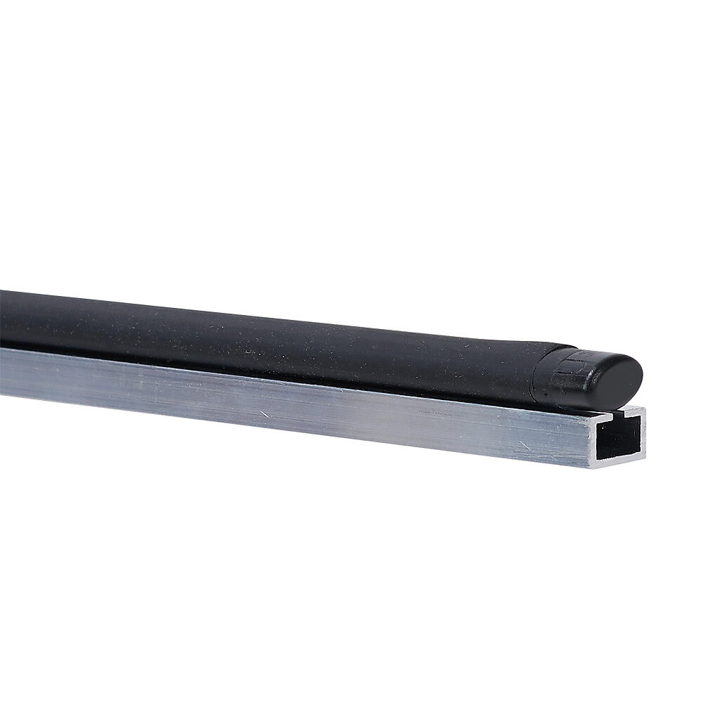 1501-1466 - ASO Safety Solutions safety contact edge, 15 x 10mm, 1.8ft length, pigtail, 8.2ft/2.5m cable length. Aluminum mounting rail included. Preassembled with 8.2k ohm resistor for 2-wire installation.
