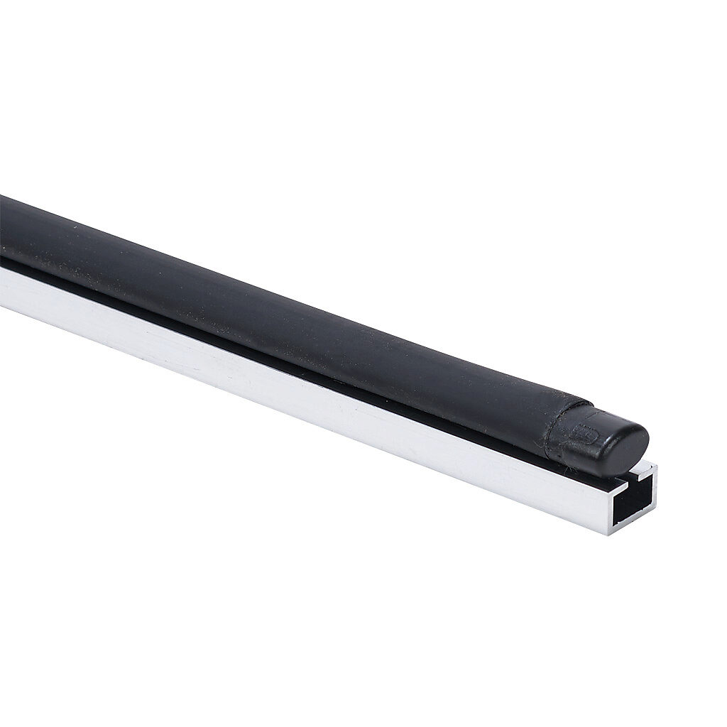 1501-1471 - ASO Safety Solutions safety contact edge, 15 x 10mm, 4ft length, pigtail, 8.2ft/2.5m cable length. Aluminum mounting rail included. Preassembled with 8.2k ohm resistor for 2-wire installation.