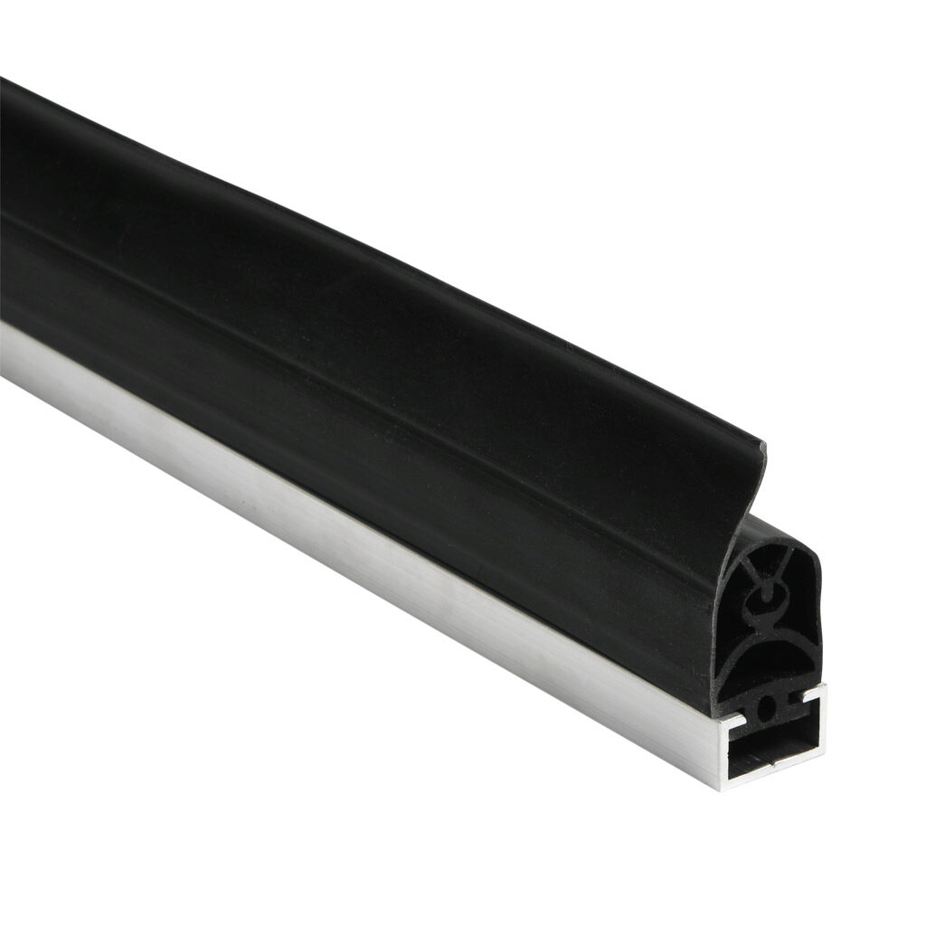 1502-6220 - ASO Safety Solutions safety contact edge, 25 x 30mm, 2ft length. Single sided sealing lip and aluminum mounting rail included. Purchase required end caps separately.