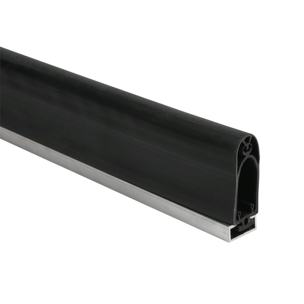 1502-6230 - ASO Safety Solutions safety contact edge, 30 x 70mm, 2ft length. Aluminum mounting rail included. Purchase required end caps separately.