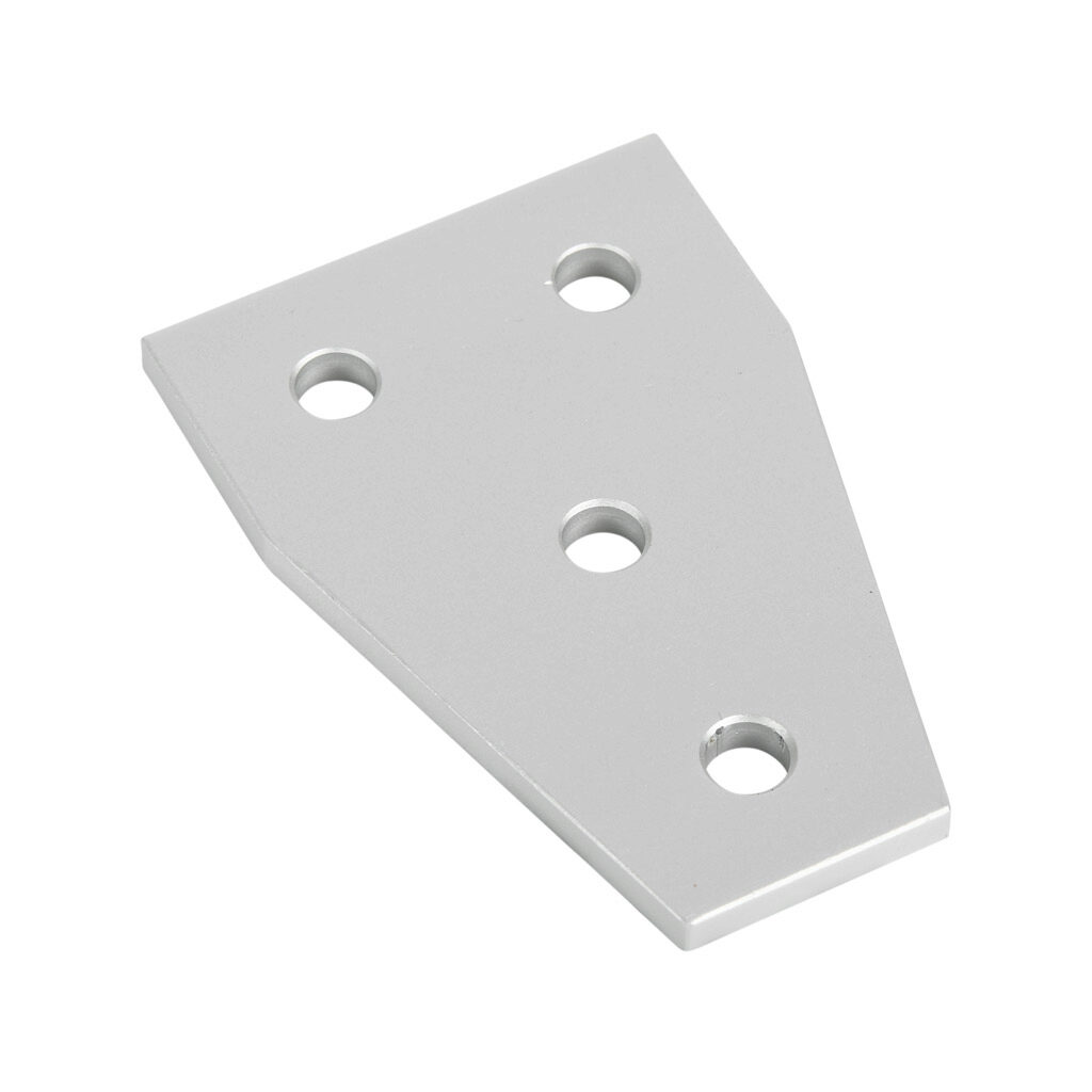 151052 - FATH T-shaped flat plate, silver, 4 holes, anodized aluminum, slot size 6. For use with all 1in and 2in profile T-slotted rails. Manufacturer part number: 093EVT5176.