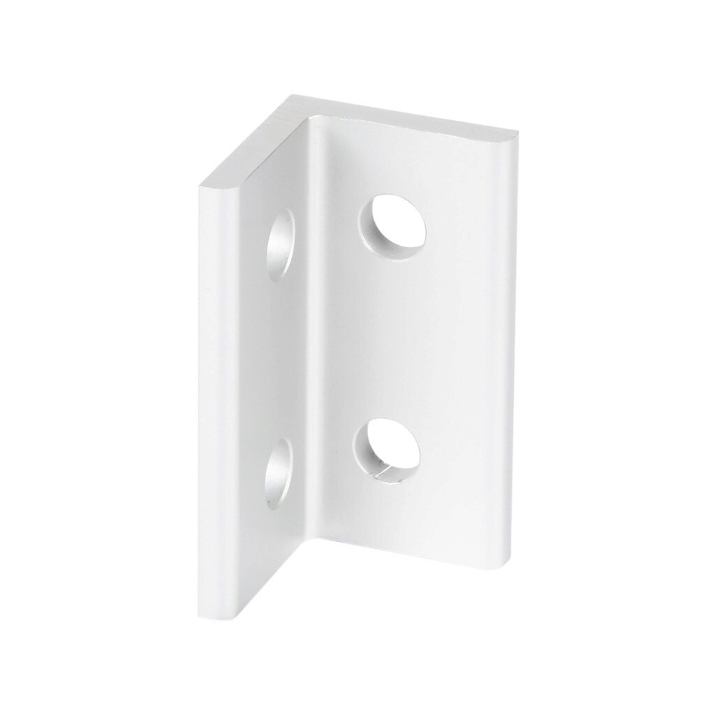 151060 - FATH wide inside corner bracket, silver, 90-degree, 4 holes, anodized aluminum, slot size 6. For use with all 1in and 2in profile T-slotted rails. Manufacturer part number: 093EWD5125P01.