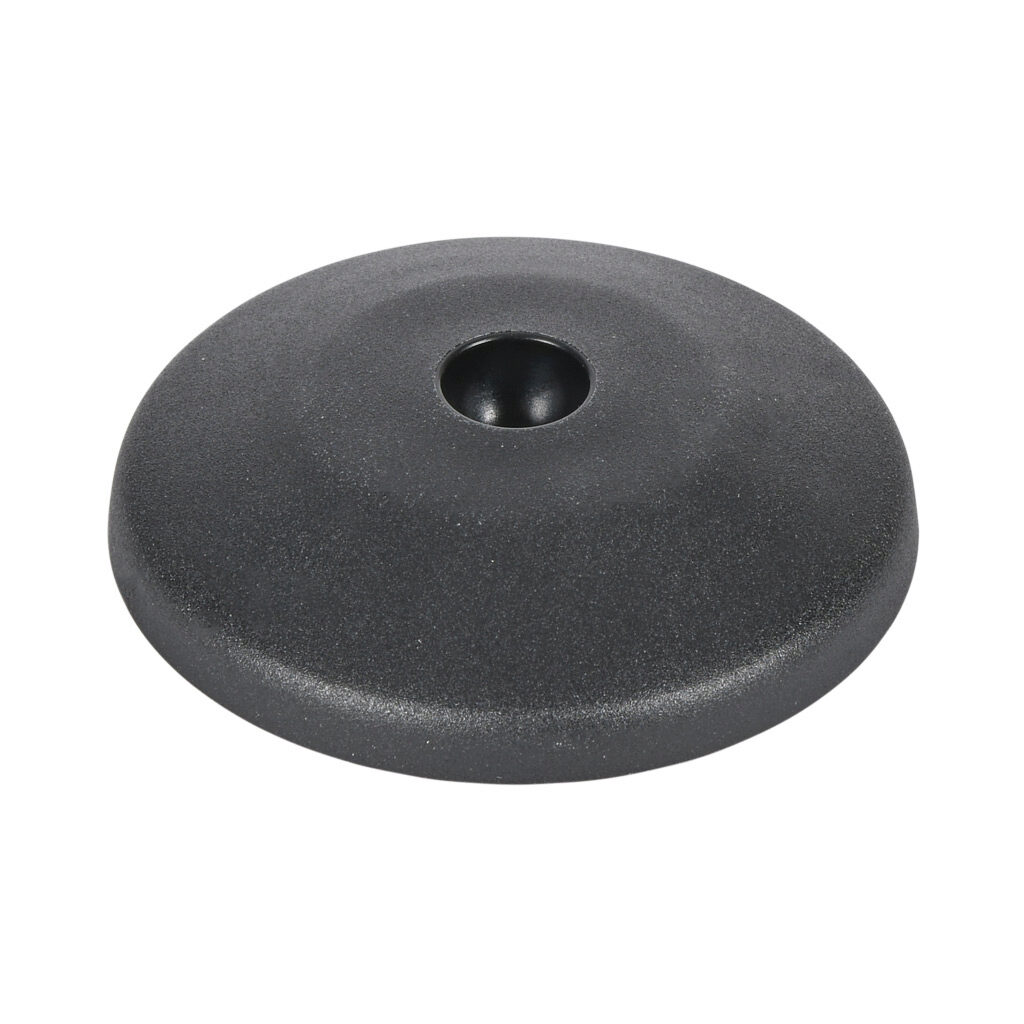 151069 - FATH swivel base with anti-slip plate, black, 80mm, nylon, ball joint size 15. For use with all rails. Requires ball joint size 15 swivel foot threaded rod. Manufacturer part number: 098D080KG.