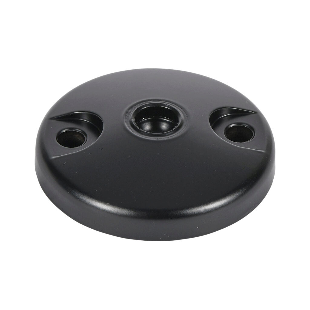 151073 - FATH swivel base with anti-slip plate, black, 80mm, die-cast zinc, ball joint size 15. For use with all rails. Requires ball joint size 15 swivel foot threaded rod. Manufacturer part number: 098D080ZBSG.