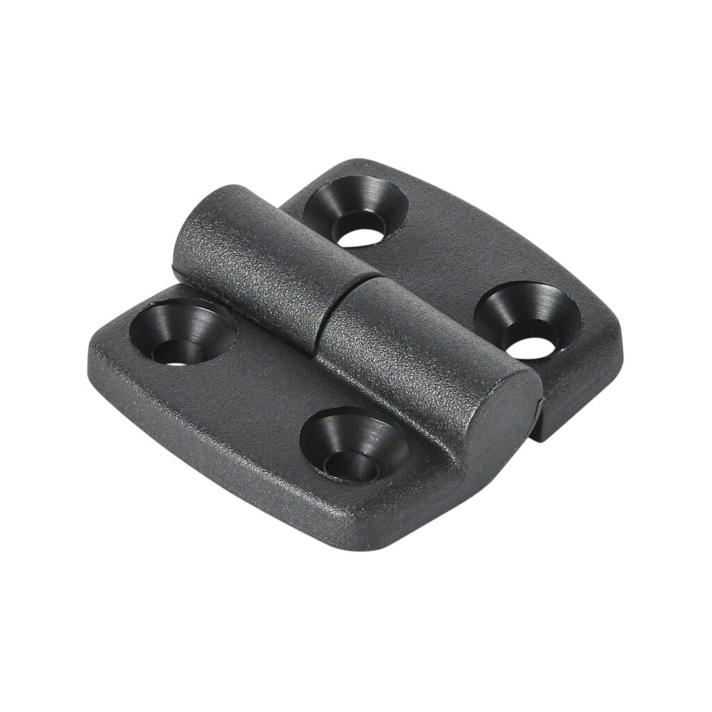 151076 - FATH left-hand detachable combination hinge, black, fiberglass reinforced plastic, slot size 6. For use with all 1in and 2in profile T-slotted rails. Manufacturer part number: 095K2525L06.
