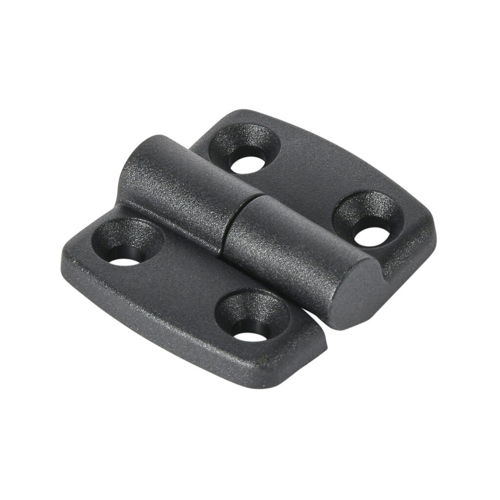 151077 - FATH right-hand detachable combination hinge, black, fiberglass reinforced plastic, slot size 6. For use with all 1in and 2in profile T-slotted rails. Manufacturer part number: 095K2525R06.