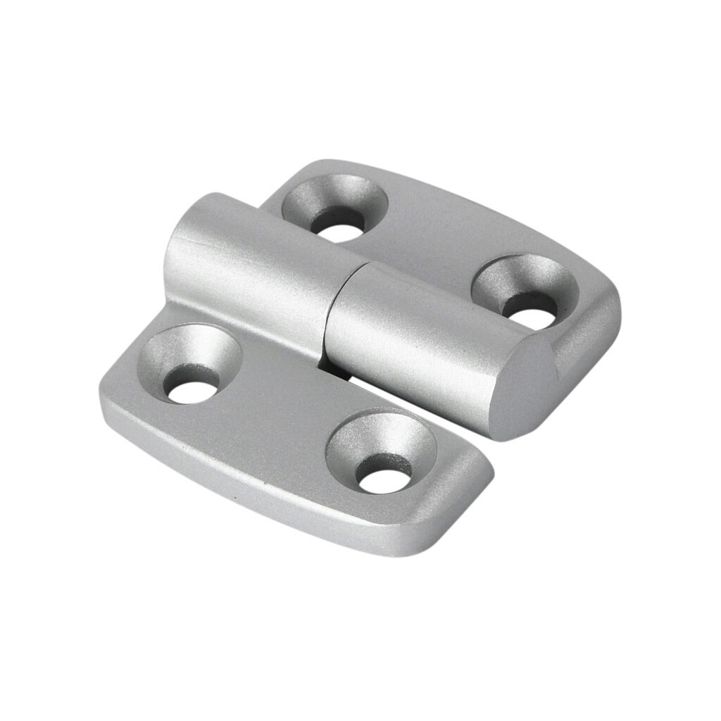 151081 - FATH right-hand detachable combination hinge, silver, die-cast aluminum, slot size 6. For use with all 1in and 2in profile T-slotted rails. Manufacturer part number: 095A2525RS20.