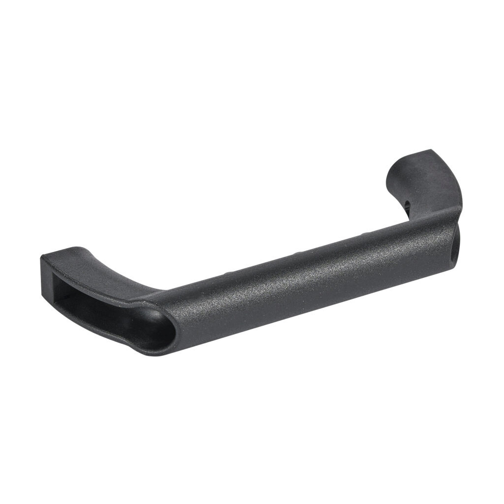 151085 - FATH comfort handle, black, 120mm, fiberglass reinforced plastic, slot size 6. For use with all 1in, 2in, 30mm and 60mm profile T-slotted rails. Manufacturer part number: 092300.