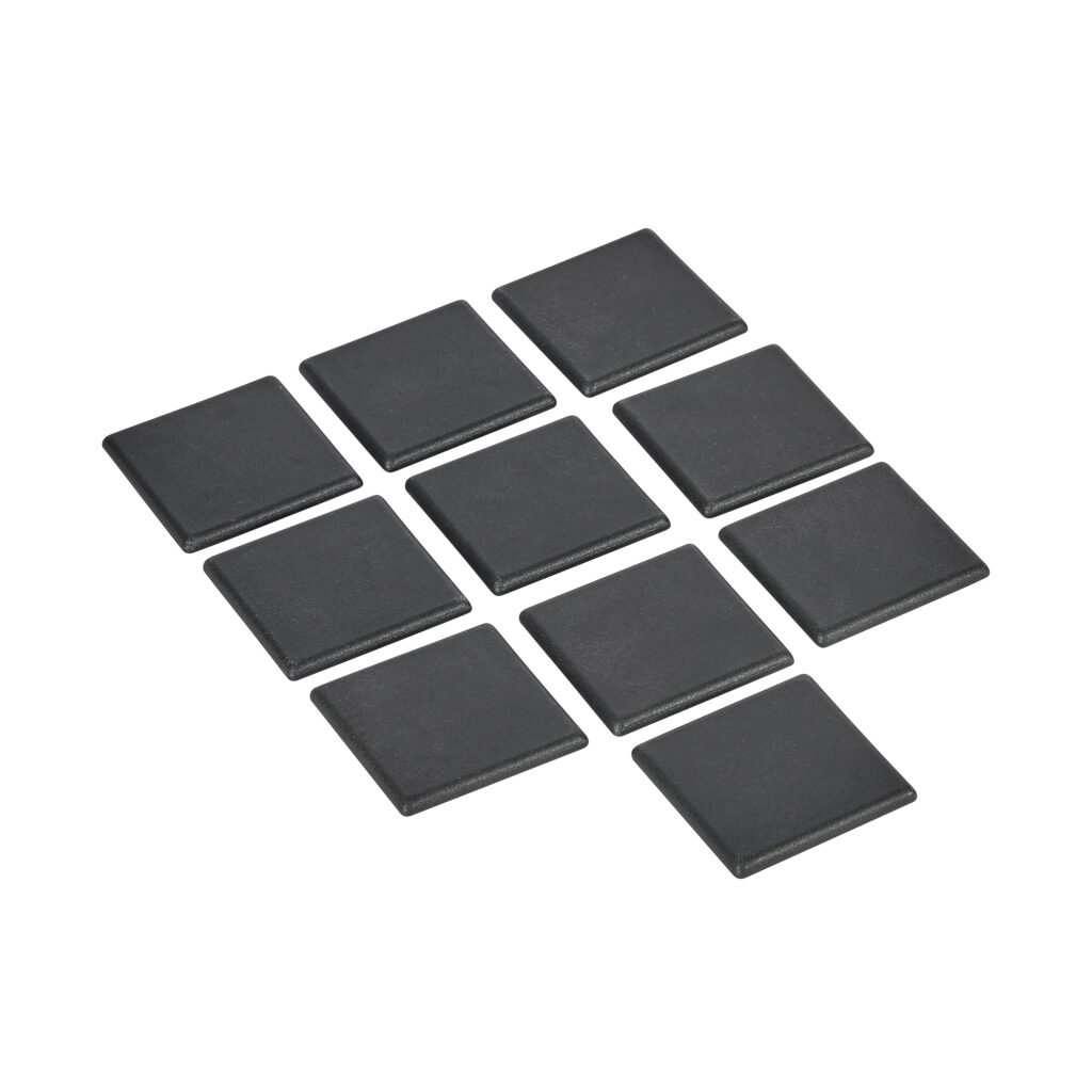 151094 - FATH end cap, black, glass-filled nylon, slot size 6. Package of 10. For use with 2 x 2in profile T-slotted rails. Manufacturer part number: 091235.
