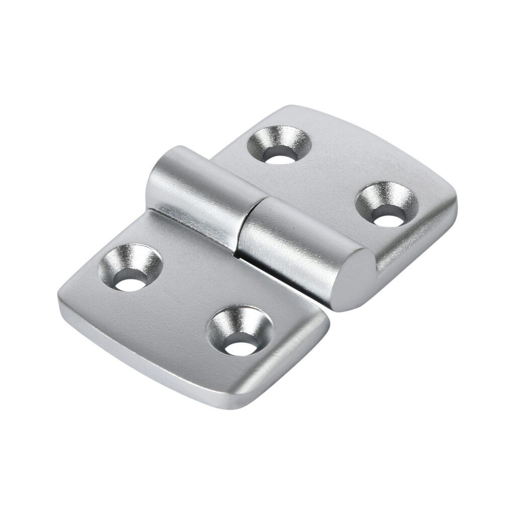 151144 - FATH right-hand detachable combination hinge, silver, die-cast aluminum, slot size 8. For use with all 1.5in, 3in, 40mm and 80mm profile T-slotted rails. Manufacturer part number: 095A4040RS20.