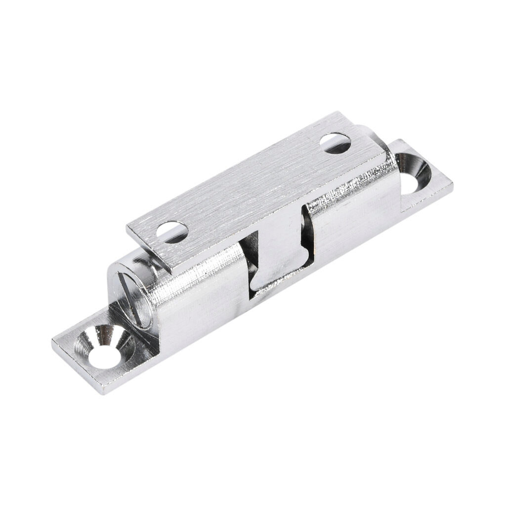 151158 - FATH double ball catch, silver, brass, slot size 6/8. For use with all 1in, 1.5in, 2in, 3in, 30mm, 40mm, 45mm, 60mm, 80mm and 90mm profile T-slotted rails. Manufacturer part number: 0930464.