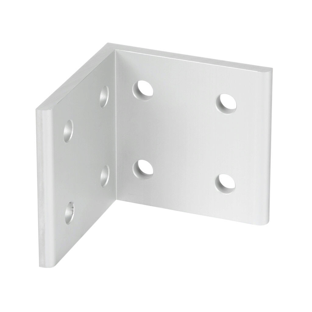 151198 - FATH inside corner bracket, silver, 90-degree, 8 holes, anodized aluminum, slot size 8. For use with all 30mm and 60mm profile T-slotted rails. Manufacturer part number: 093WD6060.