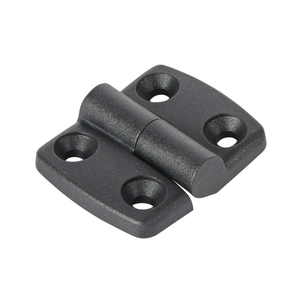 151204 - FATH right-hand detachable combination hinge, black, fiberglass reinforced plastic, slot size 8. For use with all 30mm and 60mm profile T-slotted rails. Manufacturer part number: 095K3030R08.