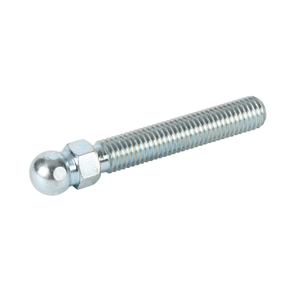 151231 - FATH swivel foot threaded rod, silver, M12-1.75 x 66mm, zinc plated steel, ball joint size 15. For use with all rails. Requires ball joint size 15 swivel base and M12-1.75 thread transport/base plate. Manufacturer part number: 098DM12066M.