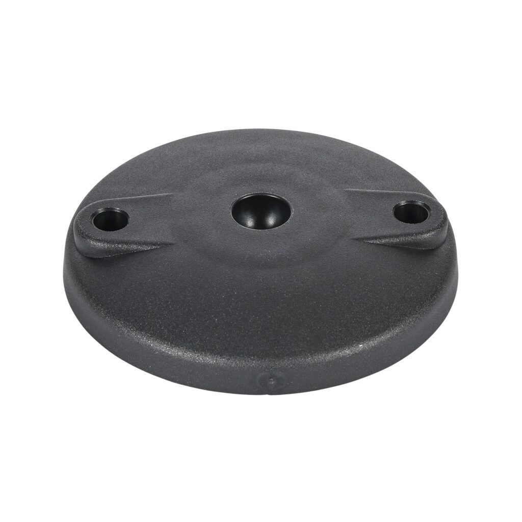 151256 - FATH swivel base with anti-slip plate, black, 100mm, nylon, ball joint size 15. For use with all T-slotted rails. Requires ball joint size 15 swivel foot threaded rod. Manufacturer part number: 098D100KBG.