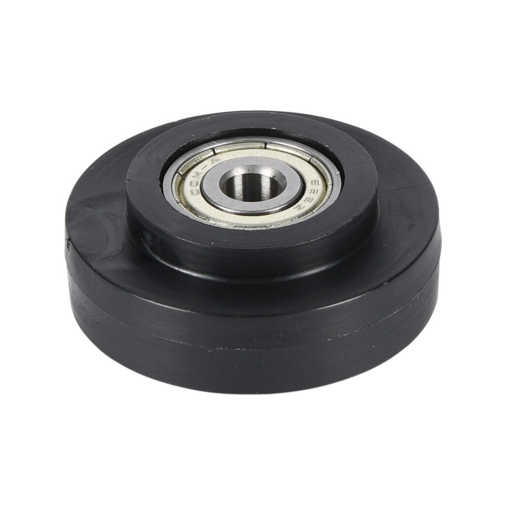 151274 - FATH roller, black, 39.5mm, glass-filled nylon/steel, slot size 10. For use with all 45mm and 90mm profile T-slotted rails. Manufacturer part number: 093021.