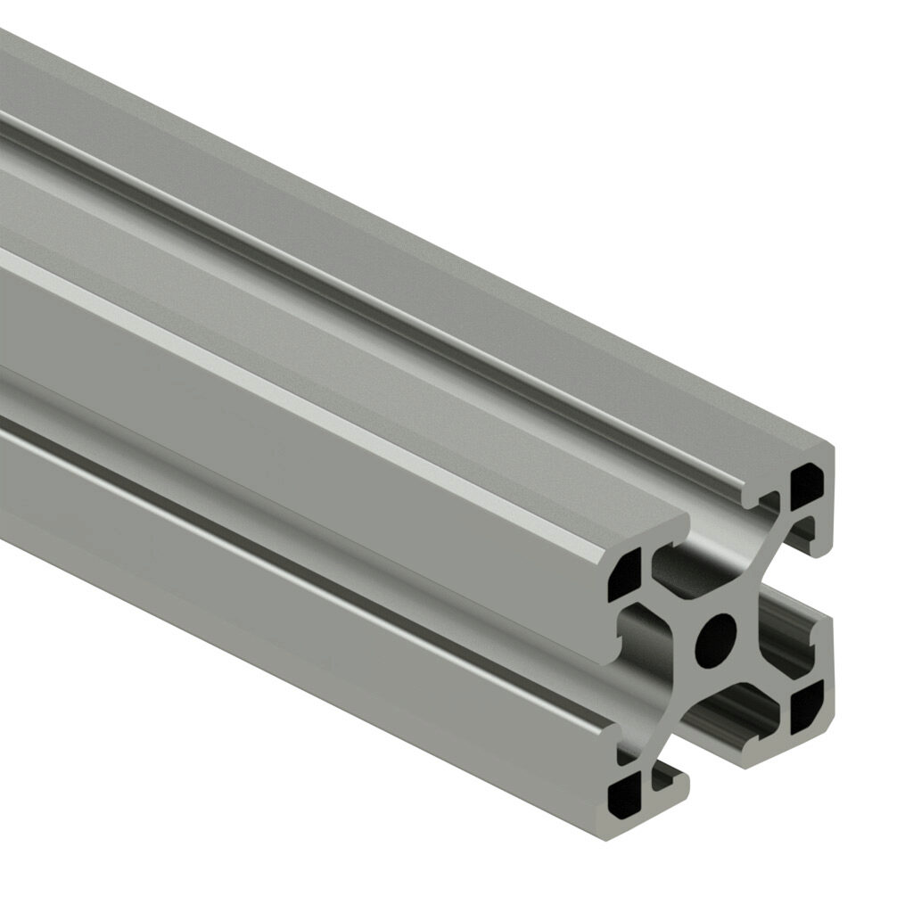 1515CL - SureFrame 15 Series light T-slotted rail, silver, 6063-T6 anodized aluminum alloy, cut to length, 1.5 x 1.5in profile, slot size 8.