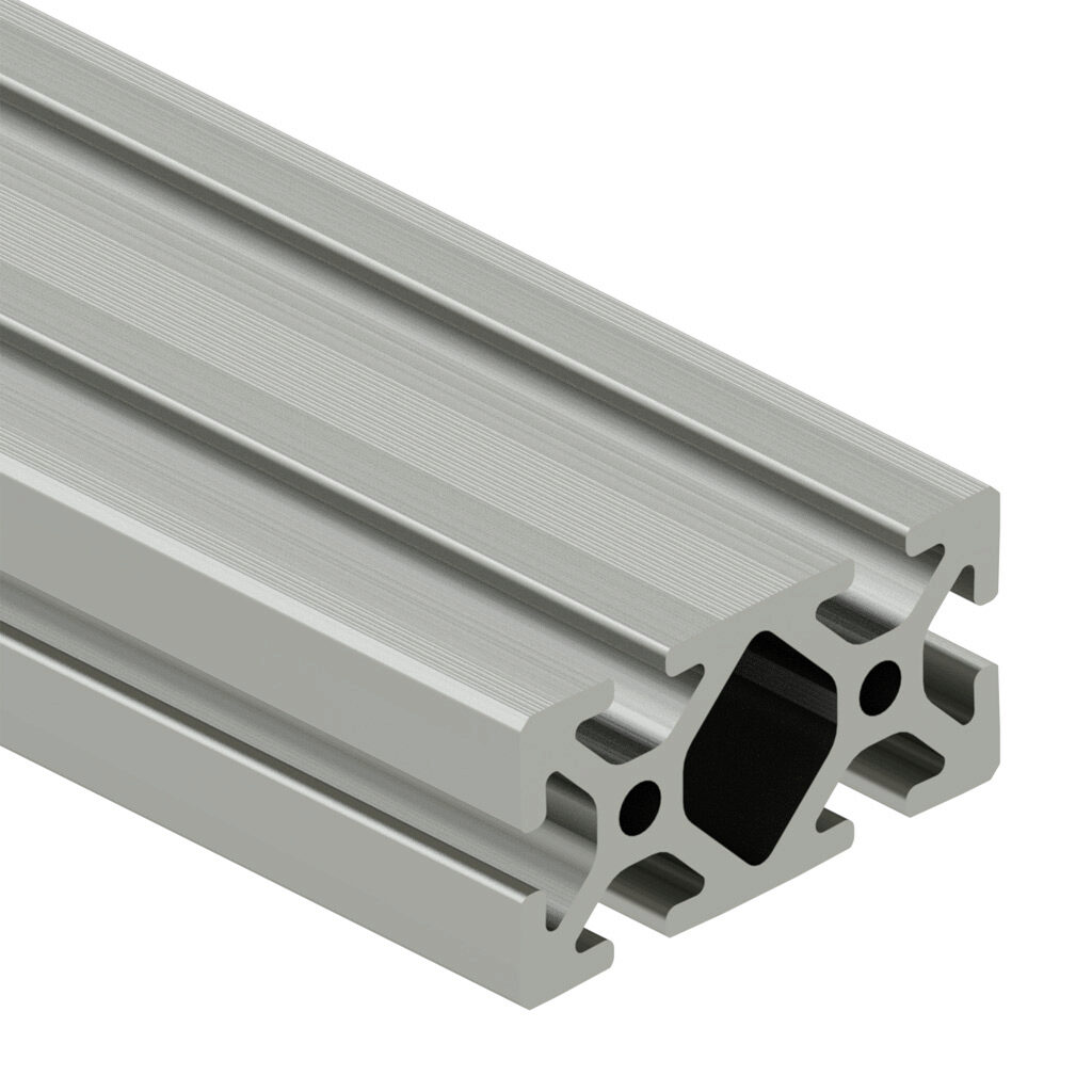 1530C - SureFrame 15 Series standard T-slotted rail, silver, 6063-T6 anodized aluminum alloy, cut to length, 1.5 x 3in profile, slot size 8.