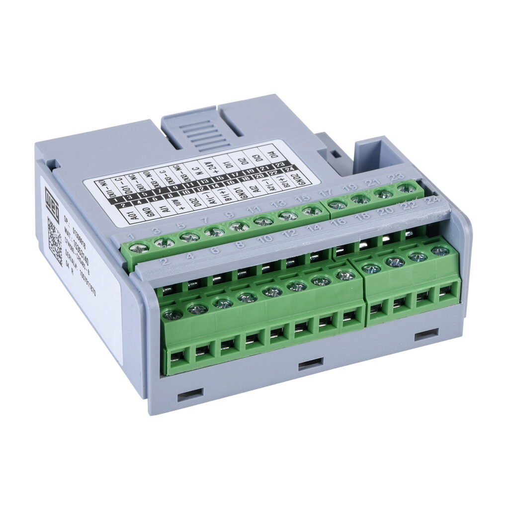 15353140 - WEG Electric CFW500 series communication module, Modbus RTU and BACnet, 2 ports, (2) RS-485 (3-pin terminal) port(s). For use with WEG CFW500 series AC drives.