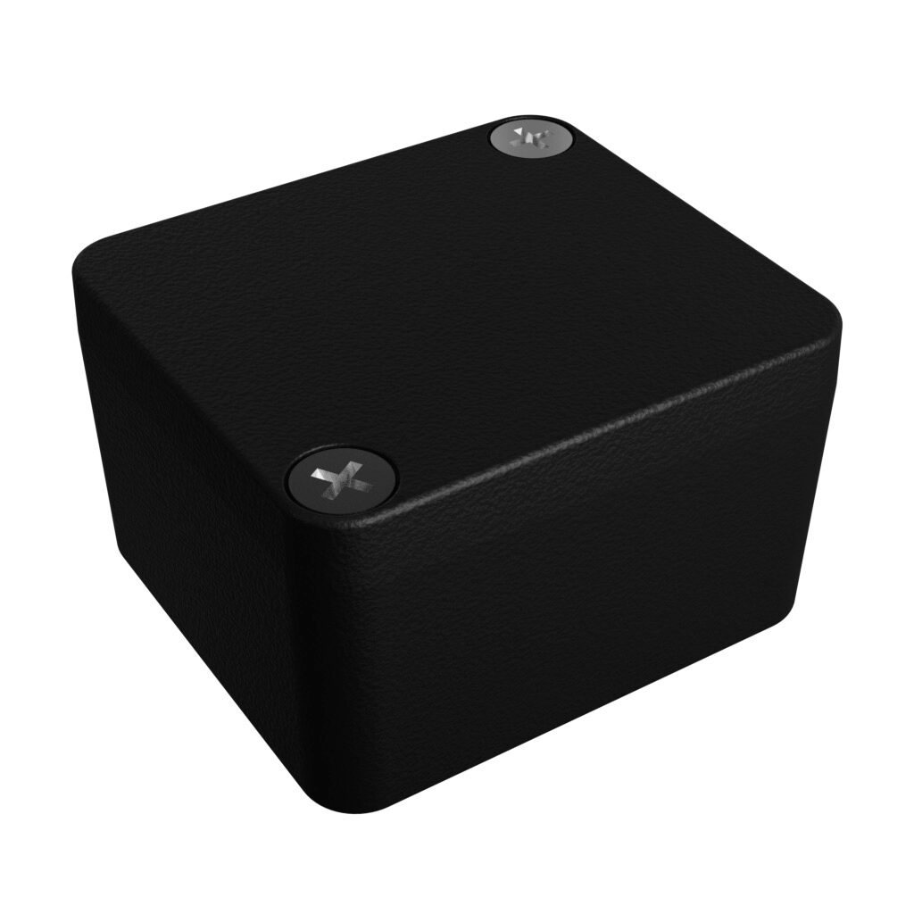 1550Z101BK - Hammond enclosure, NEMA 1/4/4X/12/13, 50 x 45 x 30mm (HxWxD), die-cast aluminum alloy, black, powder coat finish, screw cover.