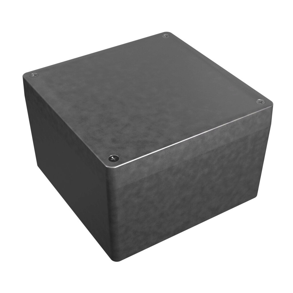 1550Z139 - Hammond enclosure, NEMA 1/4/4X/12/13, 159 x 159 x 102mm (HxWxD), die-cast aluminum alloy, screw cover.
