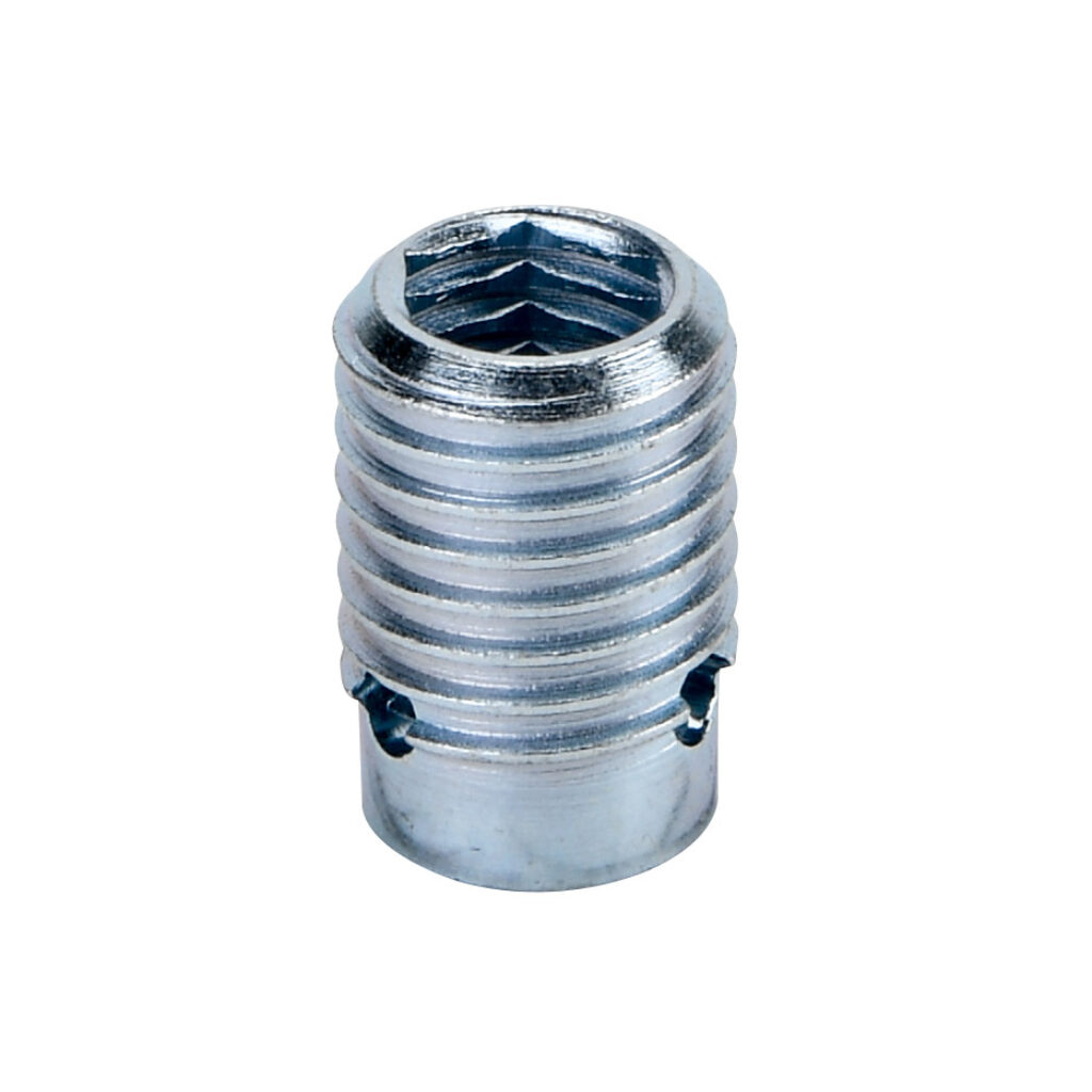 161042 - FATH reducer bushing, silver, M8-1.25, zinc plated steel. Package of 10. For use with all 45mm and 90mm profile T-slotted rails. Manufacturer part number: 09308801.