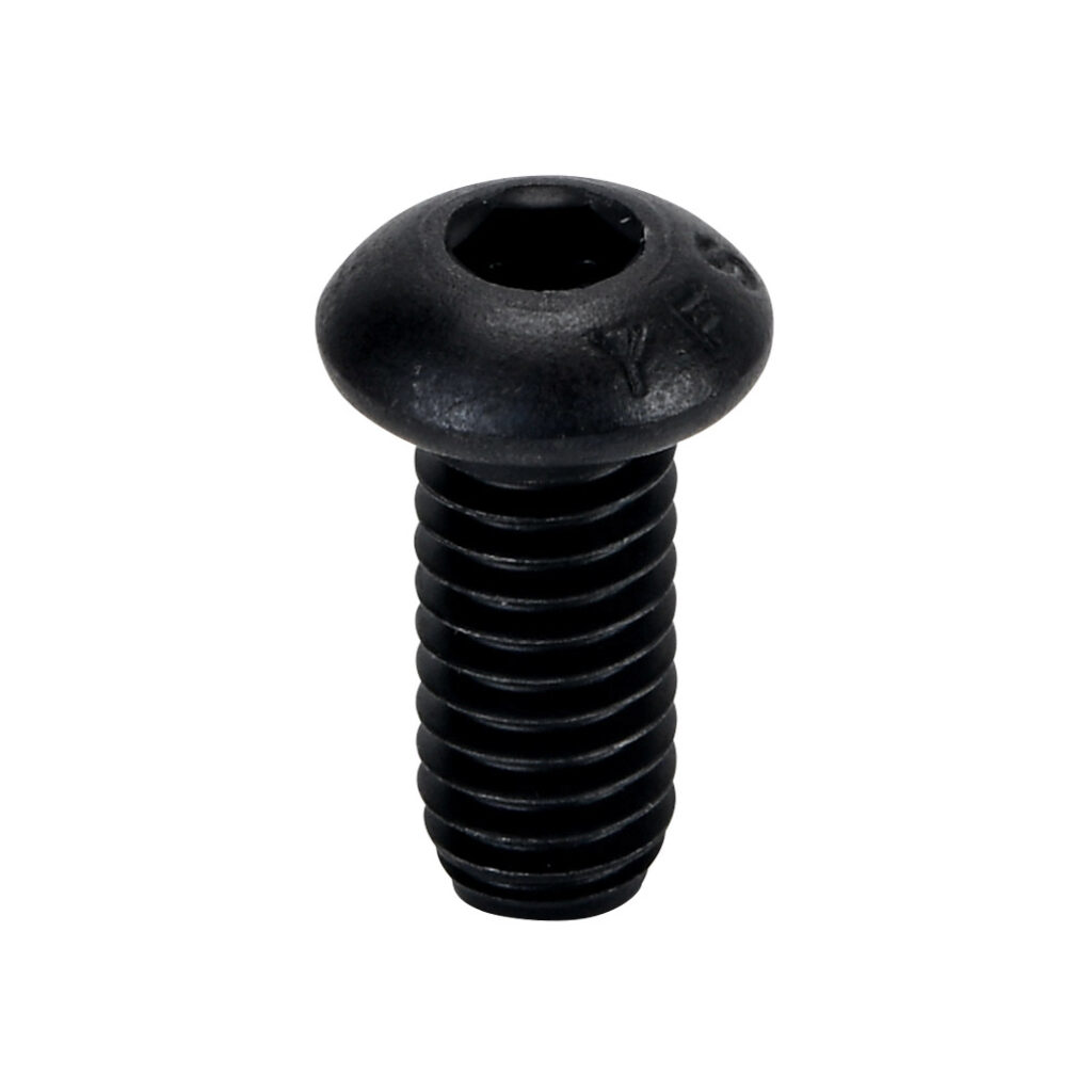 161054 - FATH button head socket cap screw, black, 5/16-18 UNC x 3/4in, zinc plated steel, slot size 8/10. Package of 10. For use with all 1.5in, 3in, 30mm, 40mm, 45mm, 60mm, 80mm and 90mm profile T-slotted rails. Manufacturer part number: 4ISO738...