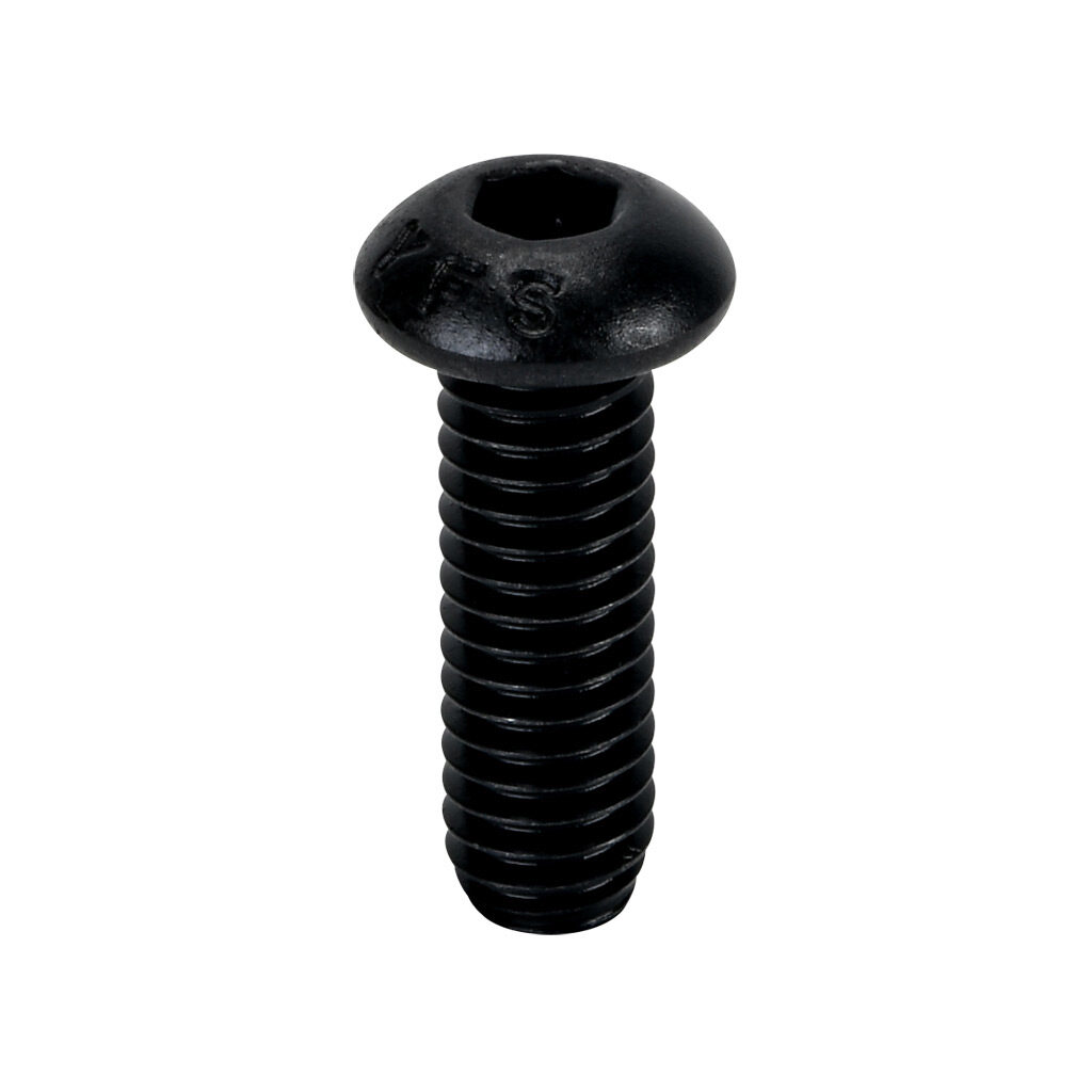 161055 - FATH button head socket cap screw, black, 5/16-18 UNC x 1in, zinc plated steel, slot size 8/10. Package of 10. For use with all 1.5in, 3in, 30mm, 40mm, 45mm, 60mm, 80mm and 90mm profile T-slotted rails. Manufacturer part number: 4ISO7380U...