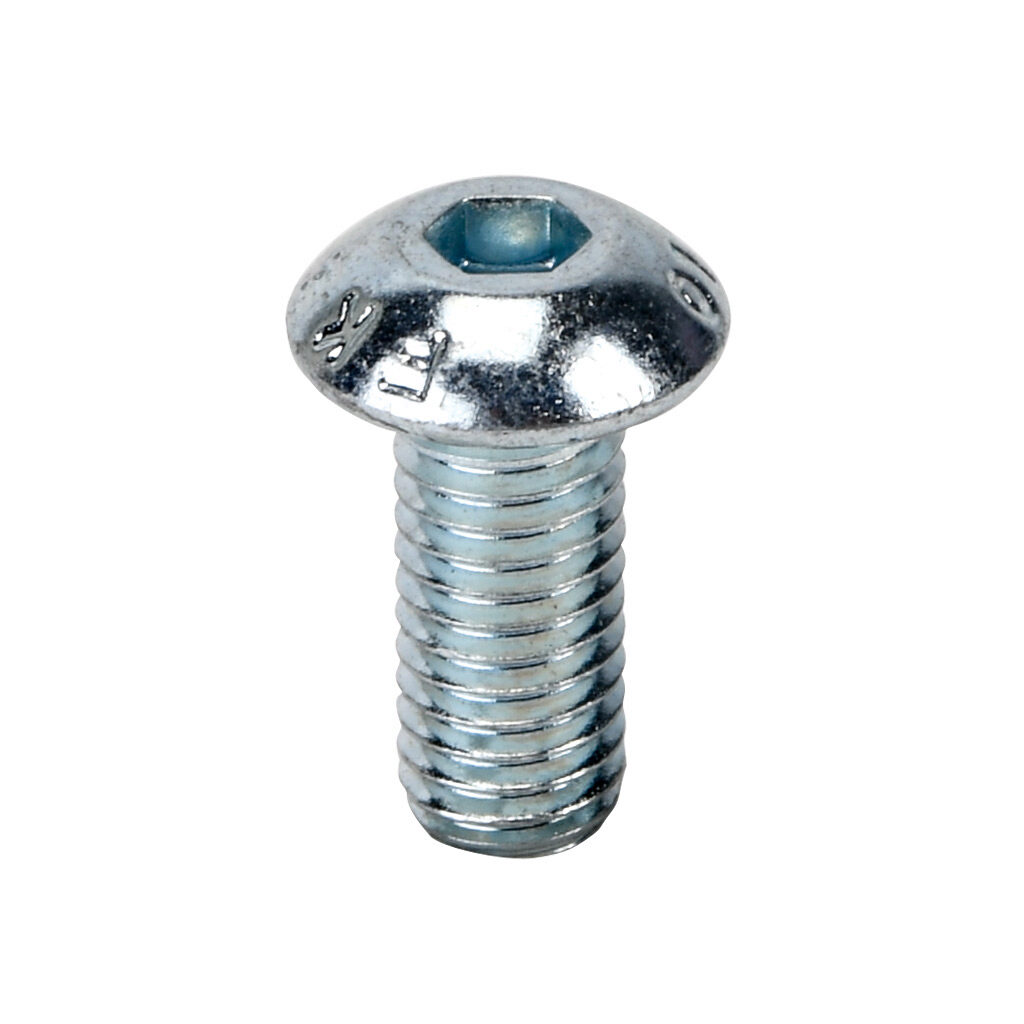 161058 - FATH button head socket cap screw, silver, M5-0.8 x 12mm, zinc plated steel, slot size 6/8/10. Package of 10. For use with all T-slotted rails. Manufacturer part number: 4ISO7380M0512M.