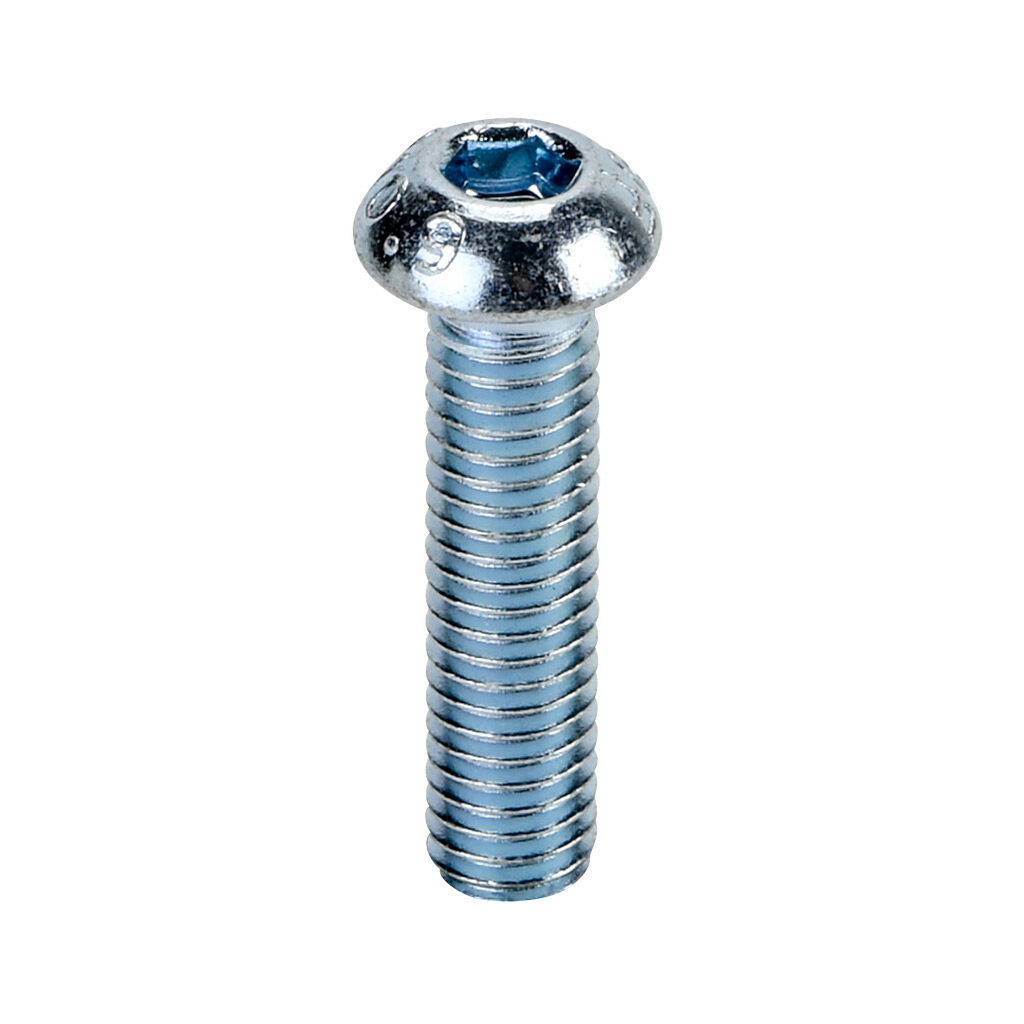 161064 - FATH button head socket cap screw, silver, M6-1.0 x 25mm, zinc plated steel, slot size 6/8/10. Package of 10. For use with all T-slotted rails. Manufacturer part number: 4ISO7380M0625M.
