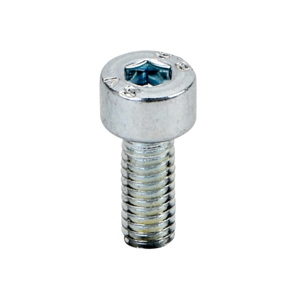 161089 - FATH socket head cap screw, silver, M4-0.7 x 10mm, zinc plated steel, slot size 6/8/10. Package of 10. For use with all T-slotted rails. Manufacturer part number: 4DIN912M0410M.