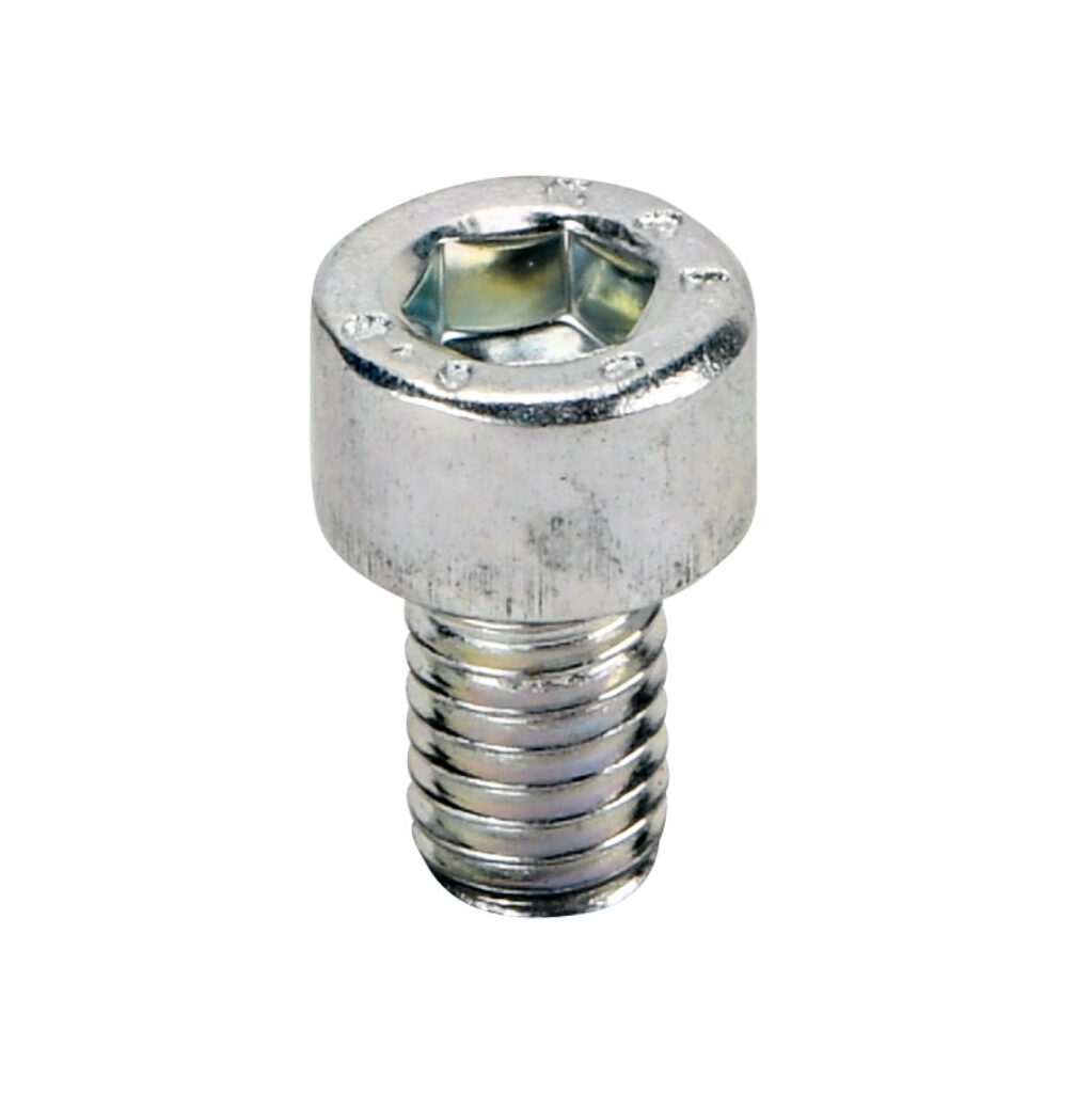 161092 - FATH socket head cap screw, silver, M6-1.0 x 10mm, zinc plated steel, slot size 6/8/10. Package of 10. For use with all T-slotted rails. Manufacturer part number: 4DIN912M0610M.
